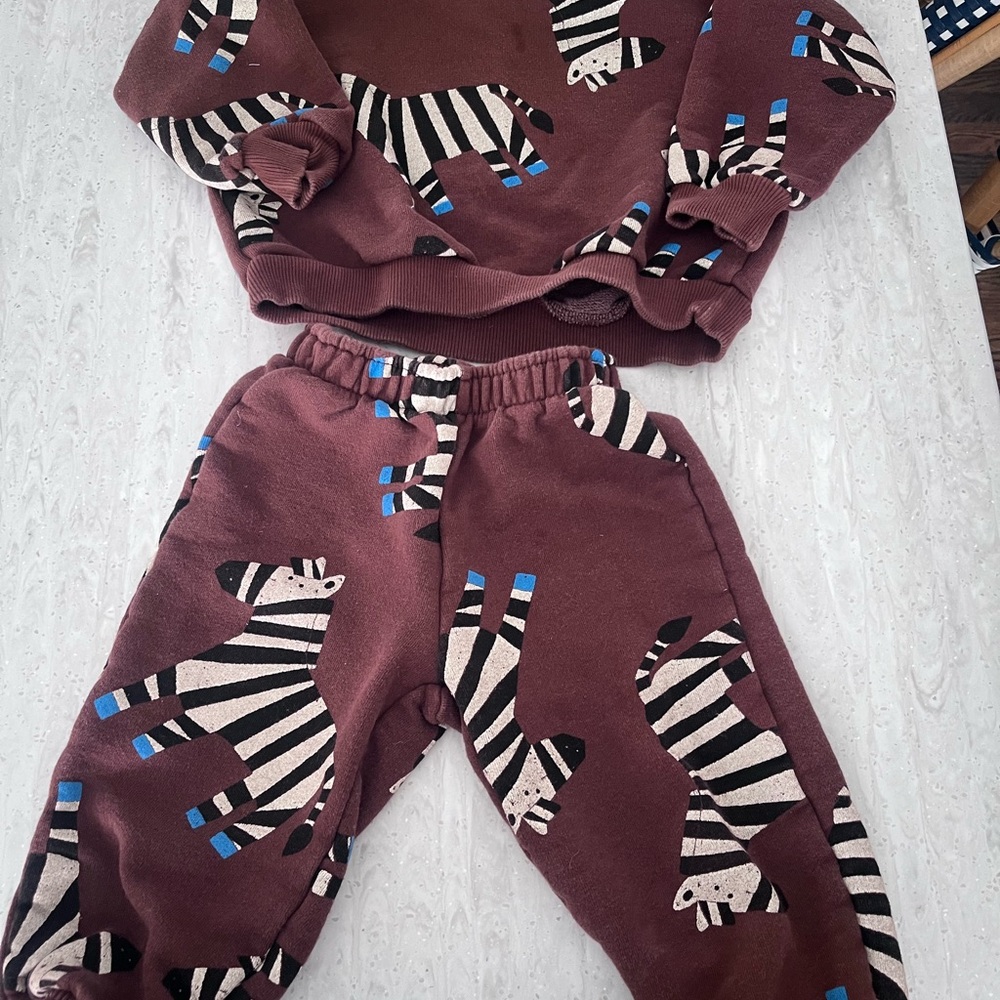 Zara Kids Brown Zebra Print Joggers 3T